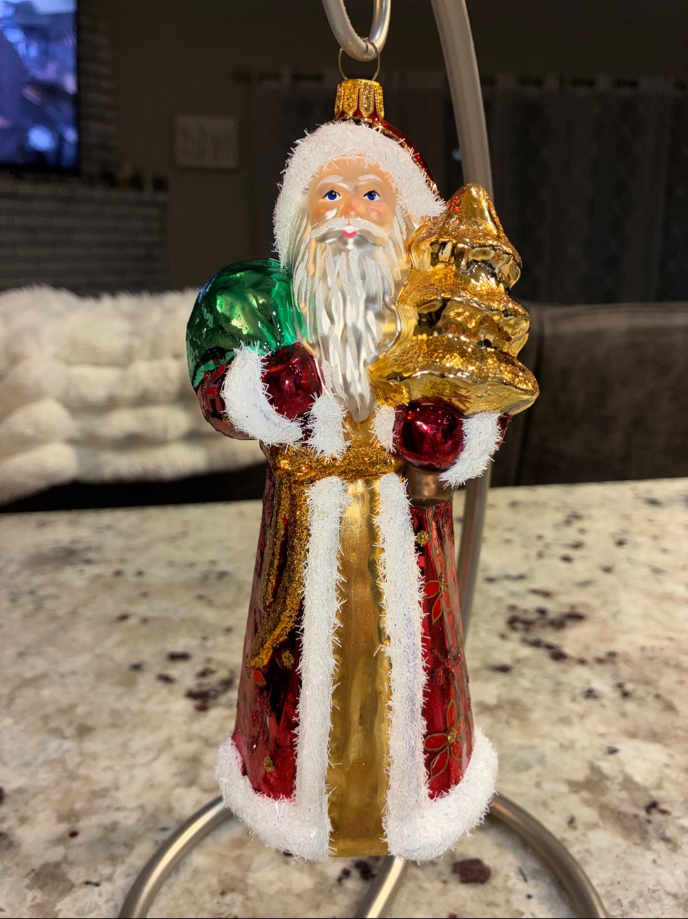 2021 Hallmark Keepsake Blown Glass Ornament Sprightly Santa Handcrafted Poland